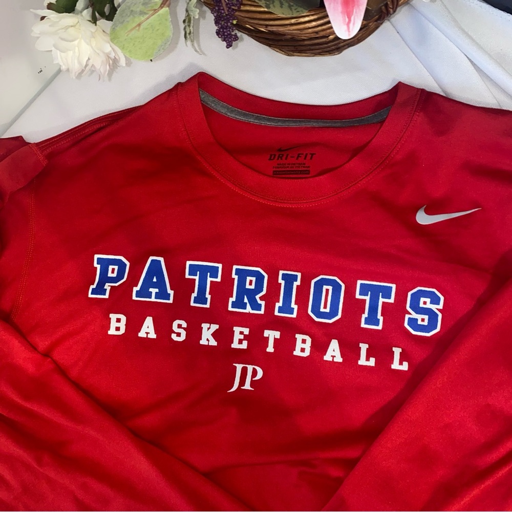 Nike Red Patriots Basketball Long Sleeve Tee